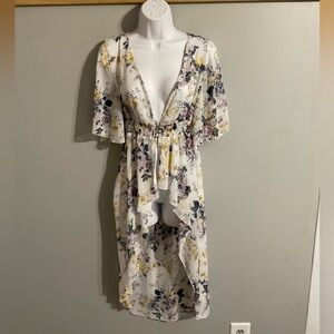 Crave Fame-Almost Famous Floral High Low Kimono Small